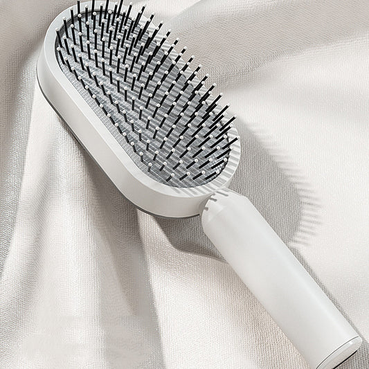 Self-cleaning brush — one click, smooth hair, gentle scalp care