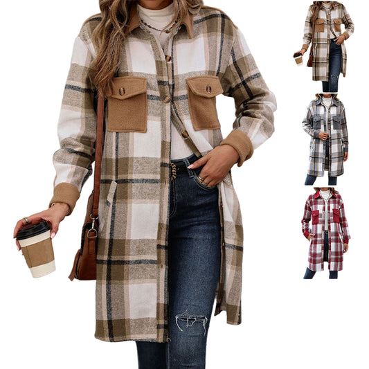 Chic plaid coat — warm, soft, with pockets for winter style