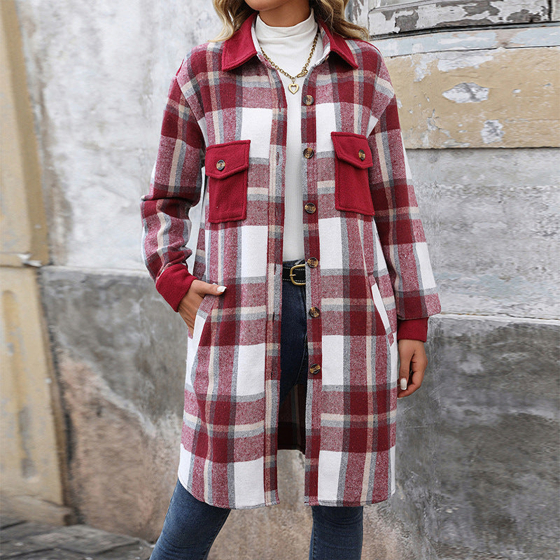 Chic plaid coat — warm, soft, with pockets for winter style