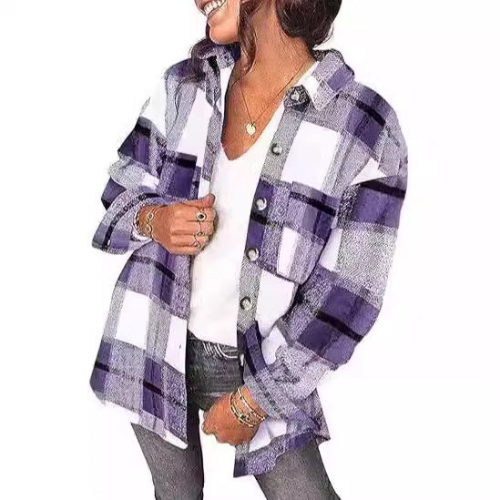 Fashionable wool jacket — plaid, warm, stylish