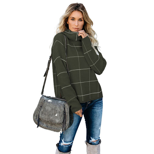 Cozy sweater — large check pattern, warm and stylish