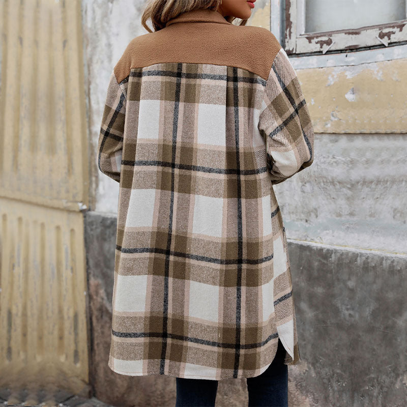 Chic plaid coat — warm, soft, with pockets for winter style
