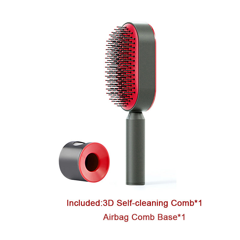 Self-cleaning brush — one click, smooth hair, gentle scalp care