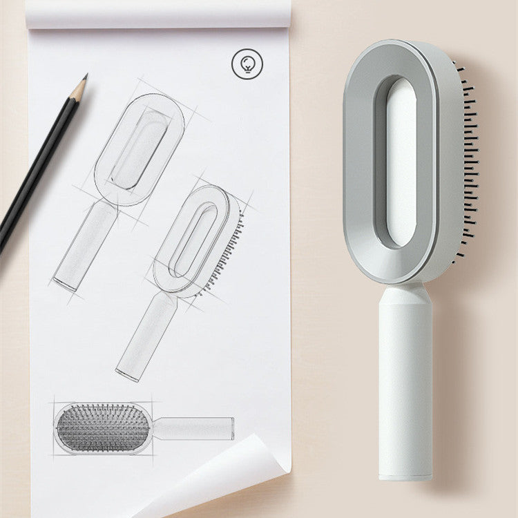 Self-cleaning brush — one click, smooth hair, gentle scalp care