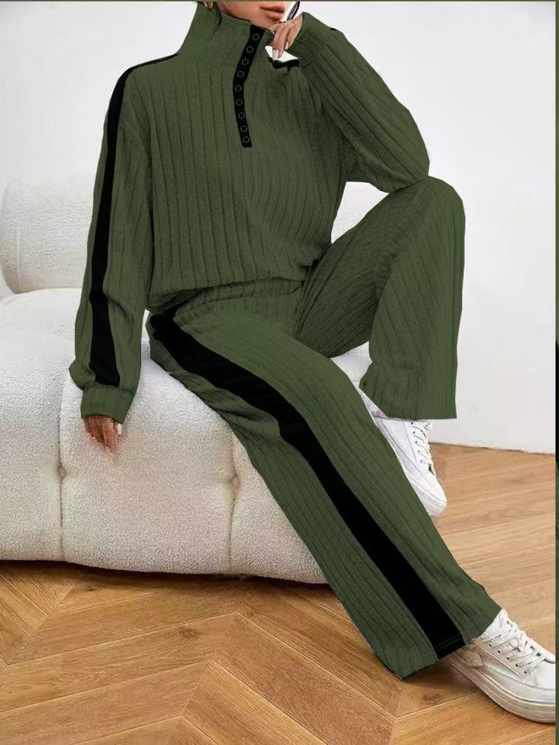 High-end hoodie set — wide-leg pants, chic and comfortable