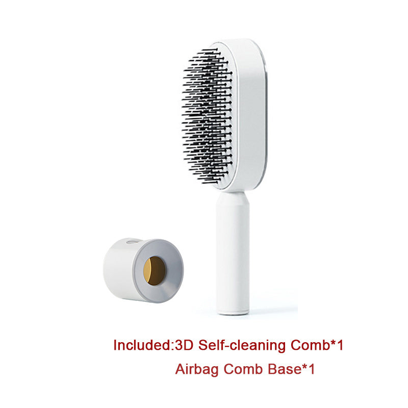 Self-cleaning brush — one click, smooth hair, gentle scalp care