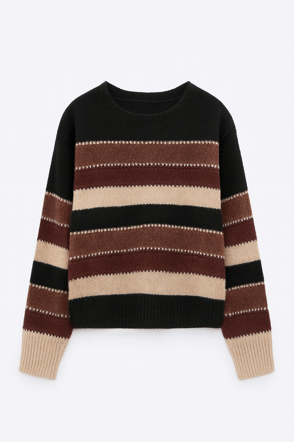 Gestreifter Strickpullover — lässig, warm und stilvoll für Herbst und Winter