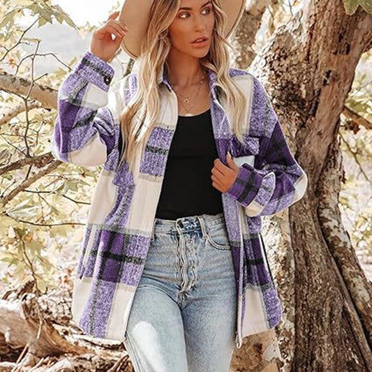 Fashionable wool jacket — plaid, warm, stylish