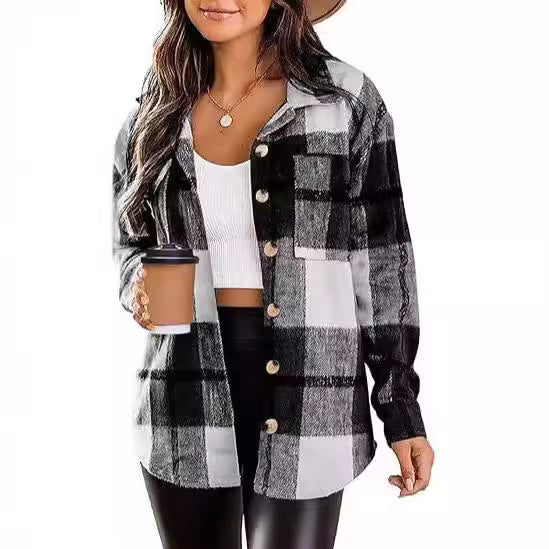 Fashionable wool jacket — plaid, warm, stylish