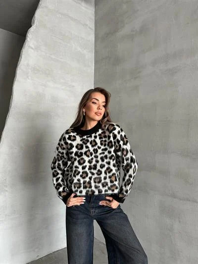 Leopard Strickpullover