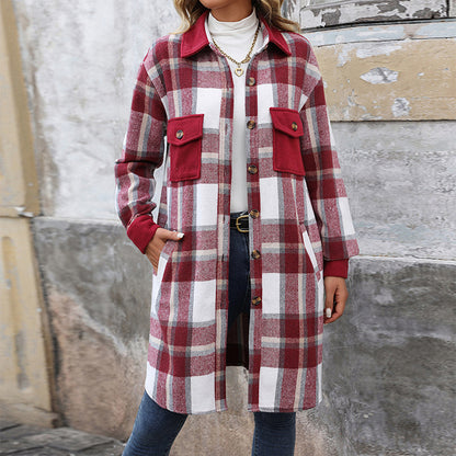 Chic plaid coat — warm, soft, with pockets for winter style