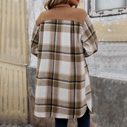Chic plaid coat — warm, soft, with pockets for winter style