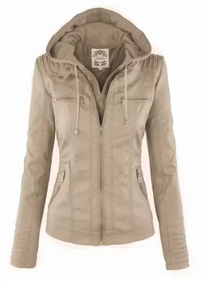 Faux Leather Jacket Women 2025 Basic Jacket Coat Female Winter Motorcycle Jacket PU Leather Zipper Hoodies Outerwear Chaqueta