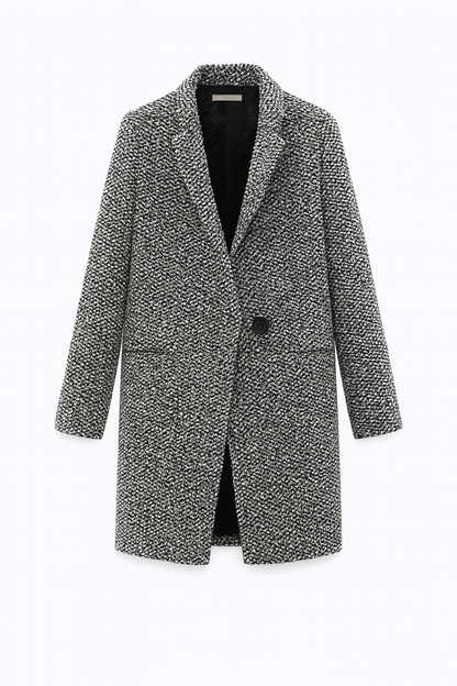 Eleganter Mantel im Hahnentritt-Design