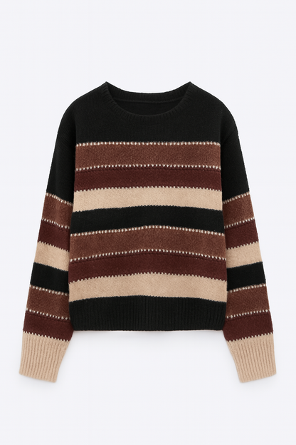 Gestreifter Strickpullover — lässig, warm und stilvoll für Herbst und Winter