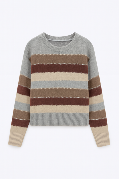 Gestreifter Strickpullover — lässig, warm und stilvoll für Herbst und Winter